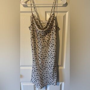 Lola Grace Elegant Black and Cream Patterned Midi Dress